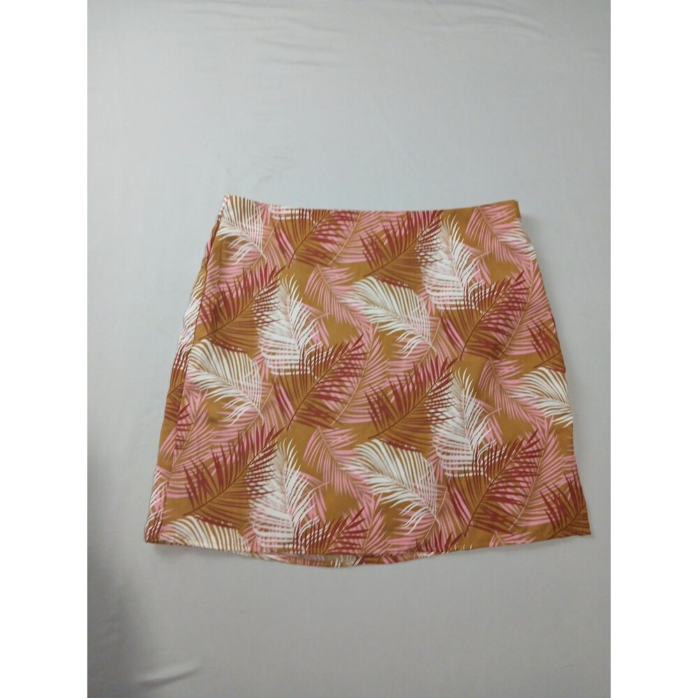 Pink Lily Boutique Womens L Mini Skirt Palm Print Tropical High Waisted NWT 16"